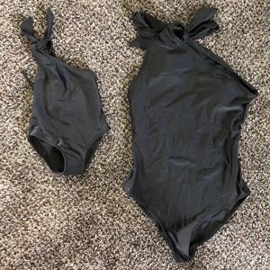 Mommy & Me one piece black bathing suites